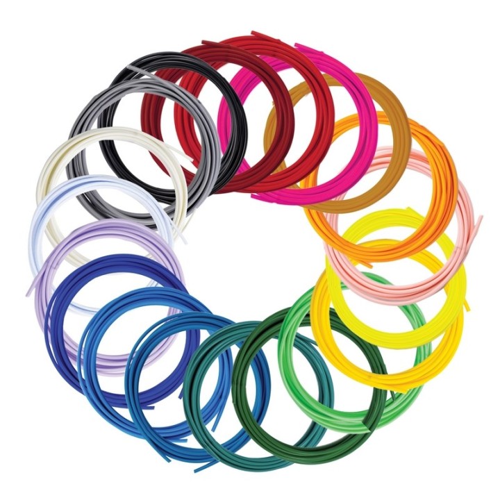 3Doodler Filament FLOW 20 PLA 20 Farben Confezione di ricarica Acido polilattico (PLA) nero blu verde scuro rosa scuro oro verde