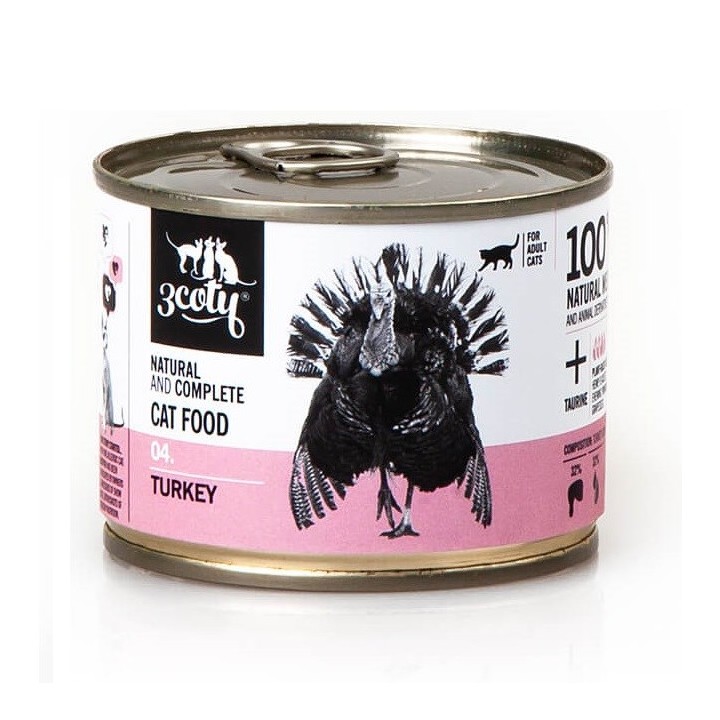 3COTY 04 Tacchino - cibo umido per gatti - 180g