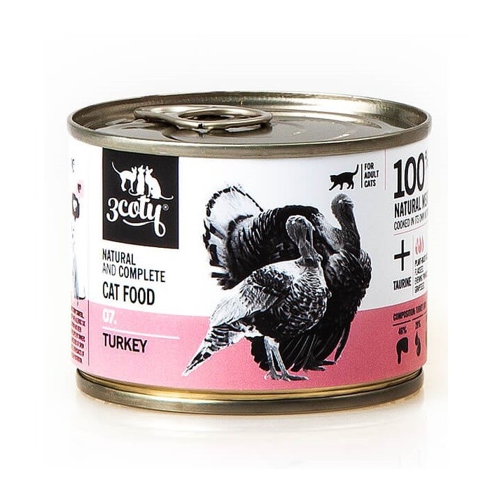 3COTY 07. Tacchino - cibo umido per gatti - 180g