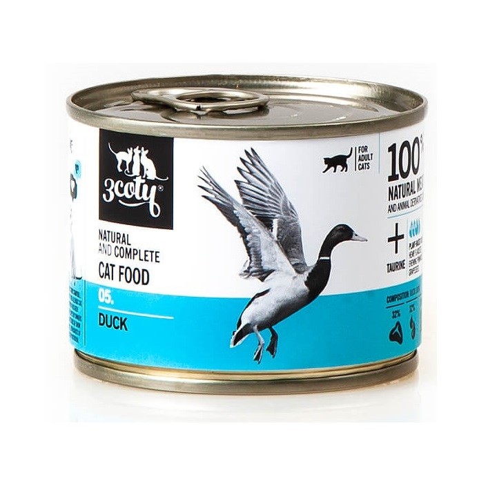 3COTY 180. Anatra - cibo umido per gatti - 180g