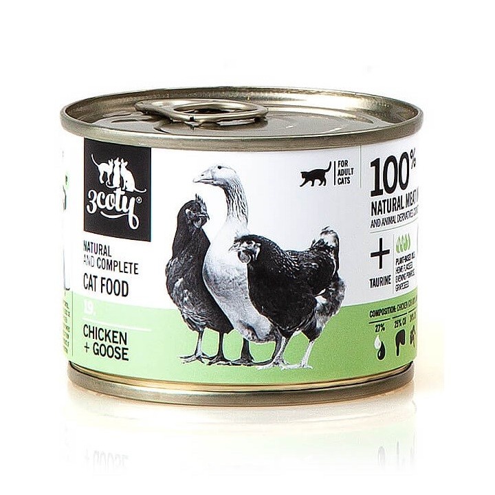 3COTY 19. Pollo e oca - cibo umido per gatti - 180g