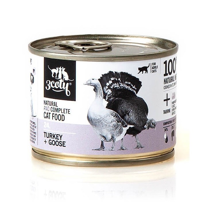 3COTY 24. Tacchino e oca - cibo umido per gatti - 180g