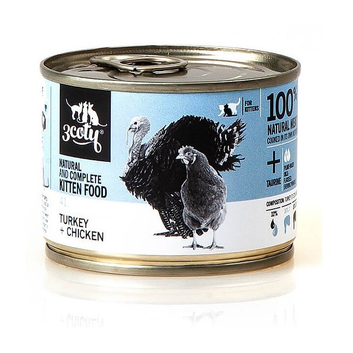 3COTY 41. Tacchino e pollo per gattini - cibo umido per gatti - 180g