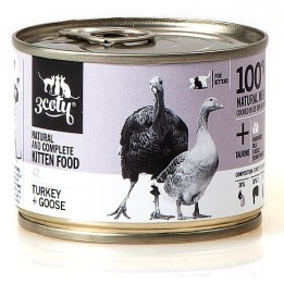 3COTY 47. Tacchino e oca per gattini - cibo umido per gatti - 180g