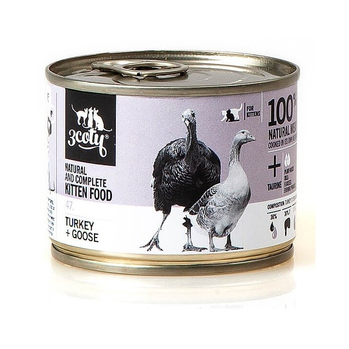 3COTY 47. Tacchino e oca per gattini - cibo umido per gatti - 180g