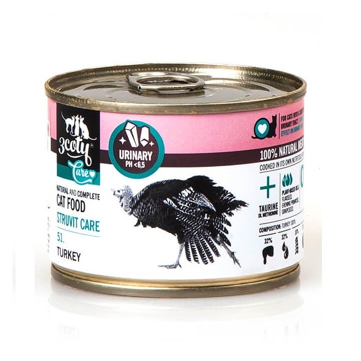 3COTY 51. Tacchino Struvite Care - cibo umido per gatti - 180g
