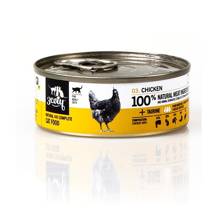 3COTY Pollo - cibo umido per gatti - 80g