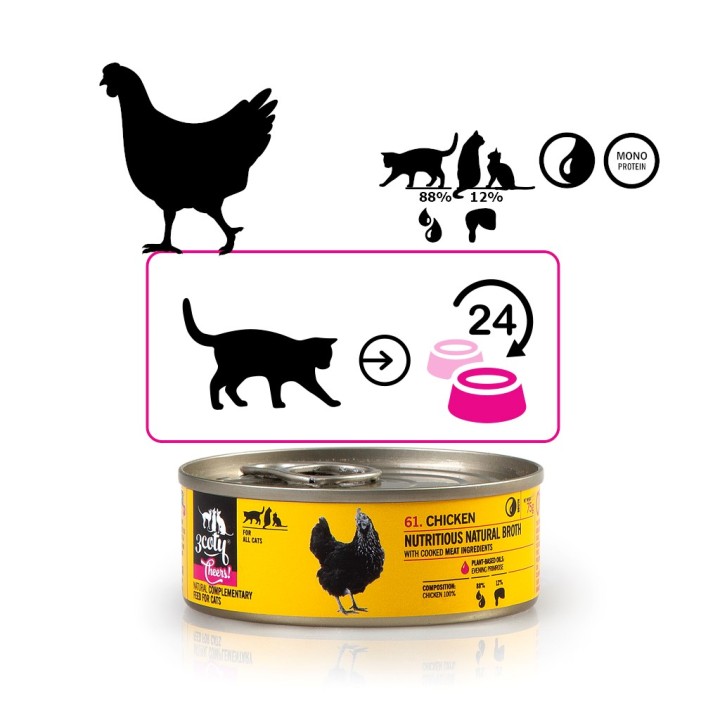 3COTY Pollo Cheers! - cibo umido per gatti - 75g