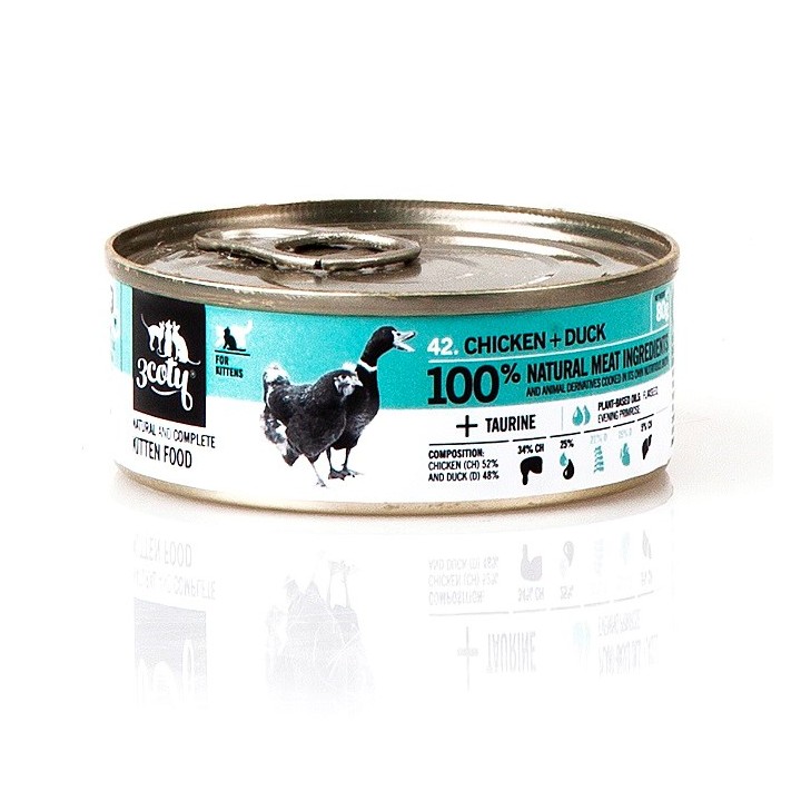 3COTY Pollo con anatra Per gattini - cibo umido per gatti - 80g