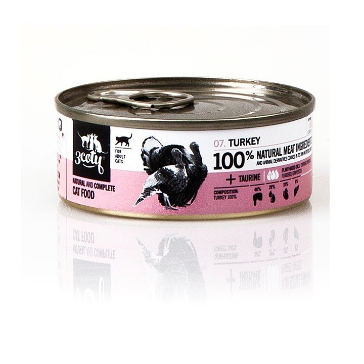 3COTY Tacchino - cibo umido per gatti - 80g