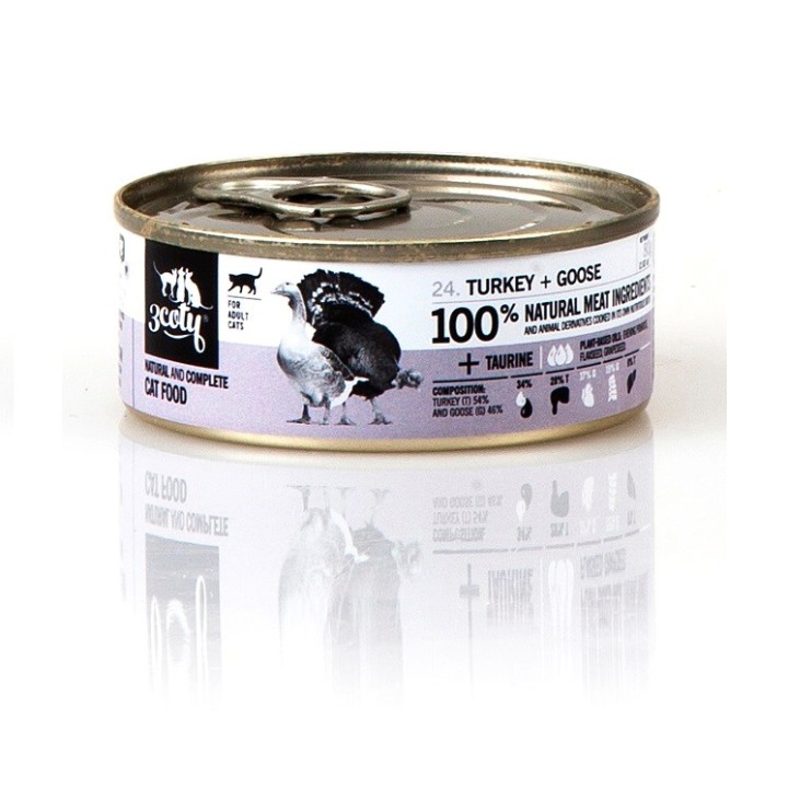 3COTY Tacchino con oca - cibo umido per gatti - 80g