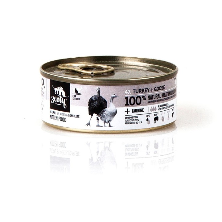 3COTY Tacchino con oca Per gattini - cibo umido per gatti - 80g