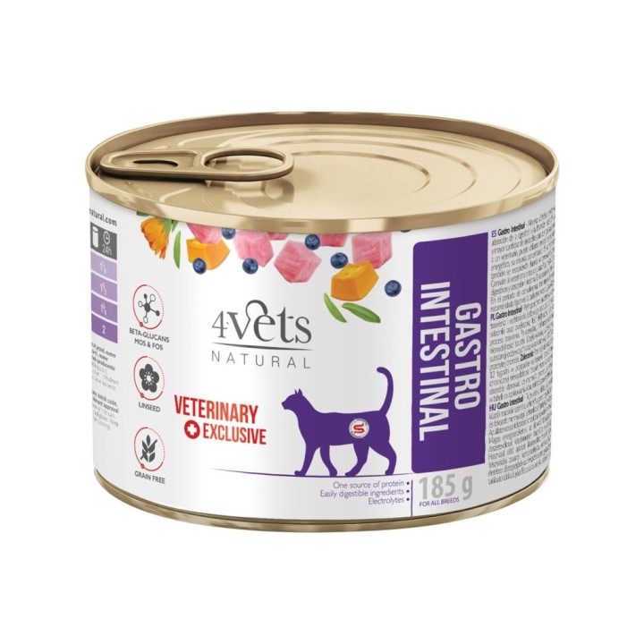 4VETS Natural Gastro Intestinal Gatto - cibo umido per gatti - 185 g