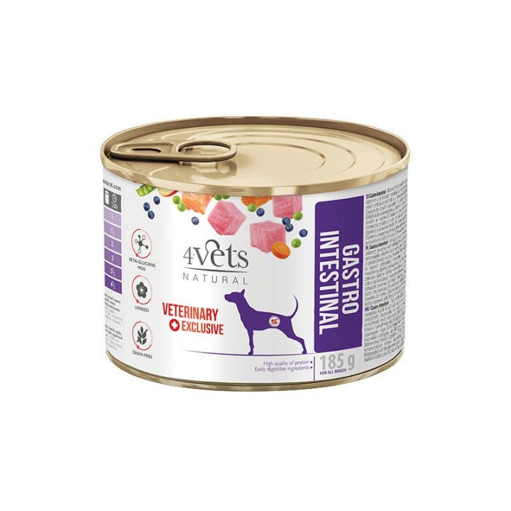 4VETS Natural Gastro Intestinal Cane - cibo umido per cani - 185 g
