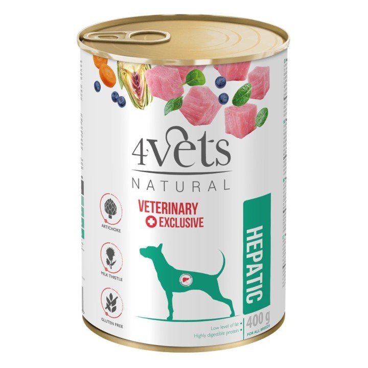 4VETS Natural Hepatic Cane - cibo umido per cani - 400 g