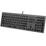 A4Tech FSTYLER FX60H (retroilluminato bianco) tastiera USB QWERTY nero grigio