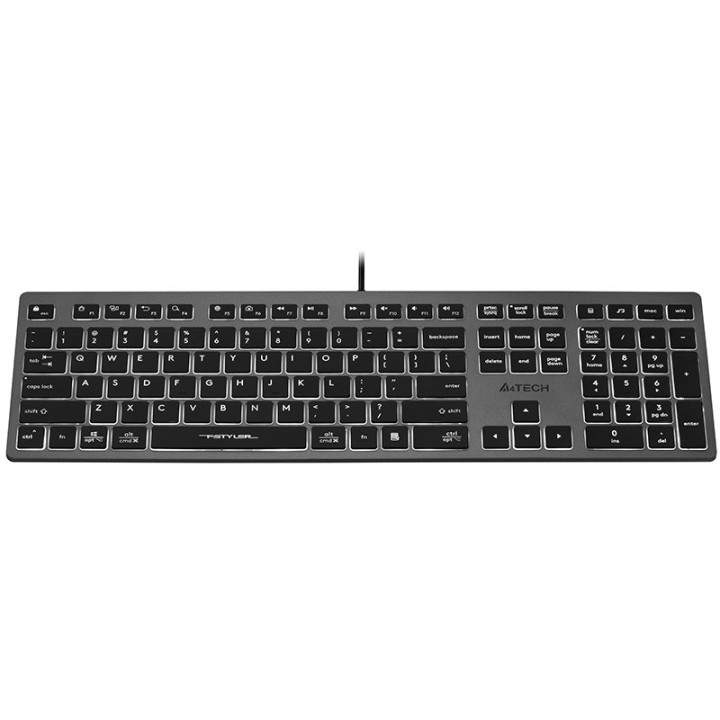 A4Tech FSTYLER FX60H (retroilluminato bianco) tastiera USB QWERTY nero grigio