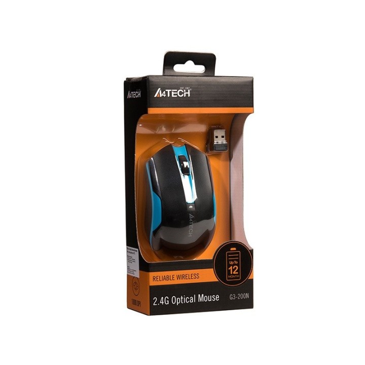 A4Tech G3-200N Mouse Ambidestro RF Wireless Ottico 1000 DPI