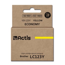 Actis KB-123Y Inchiostro (ricambio per Brother LC123Y/LC121Y, Standard, 10 ml, giallo)