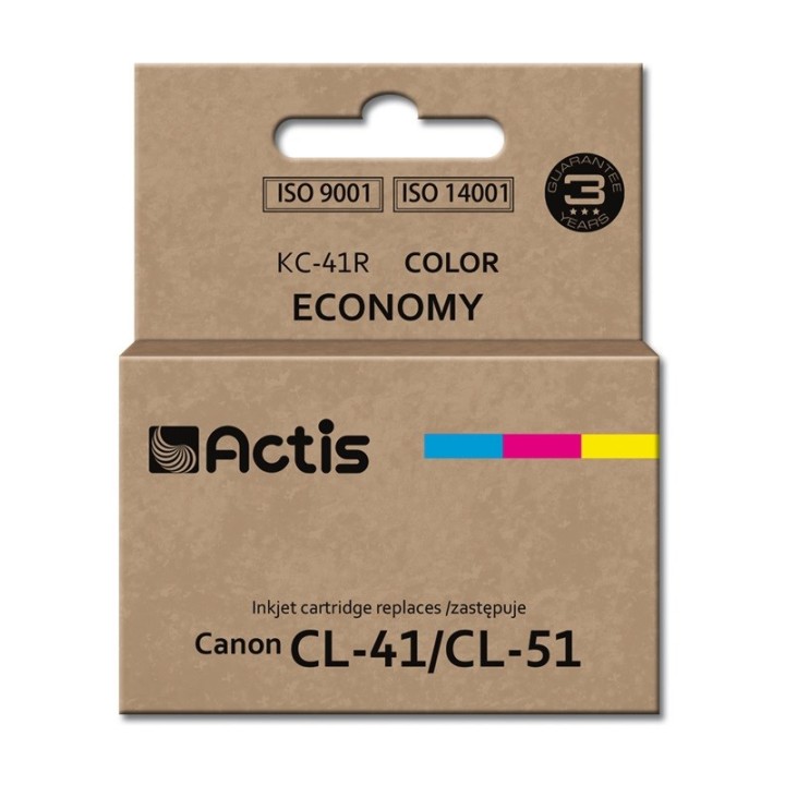 Actis KC-41R Inchiostro (ricambio per Canon CL-41/CL-51, Standard, 18 ml, colore: ciano magenta giallo)
