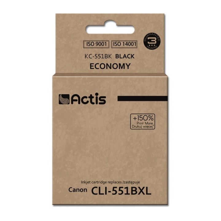 Actis KC-551Bk Inchiostro (sostituzione Canon CLI-551BK, Standard, 12 ml, nero)