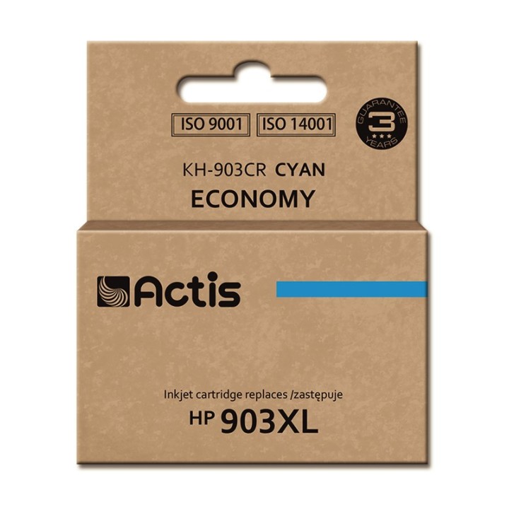 Actis KH-903CR inchiostro (ricambio per HP 903XL T6M03AE, Standard, 12 ml, ciano) - Chip nuovo