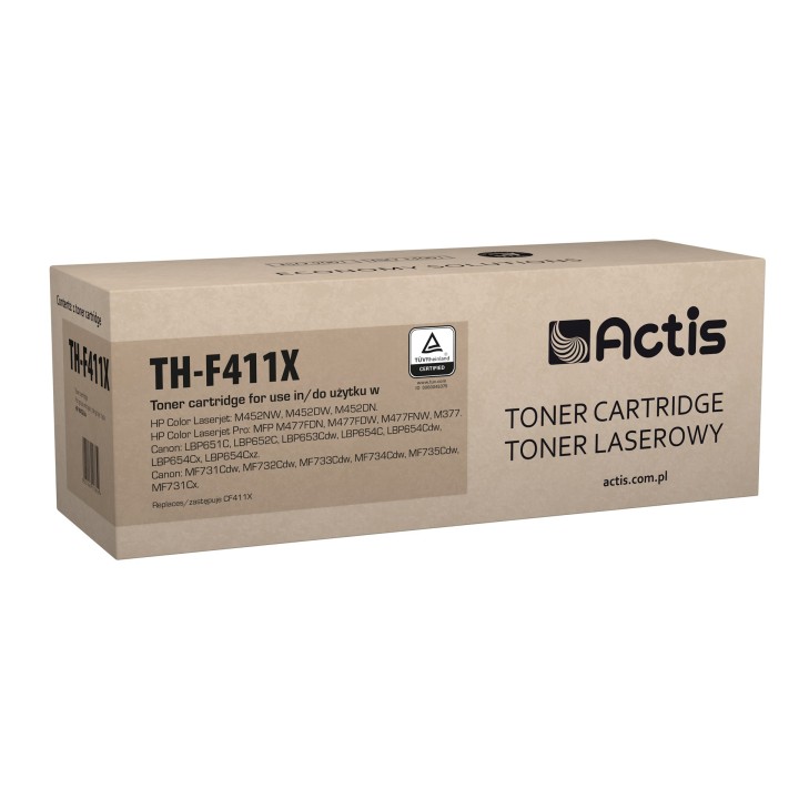 Actis TH-F411X Toner (sostituzione per HP 410X CF411X, Canon CRG 046H C 1253C002, Standard, 5000 pagine, ciano)