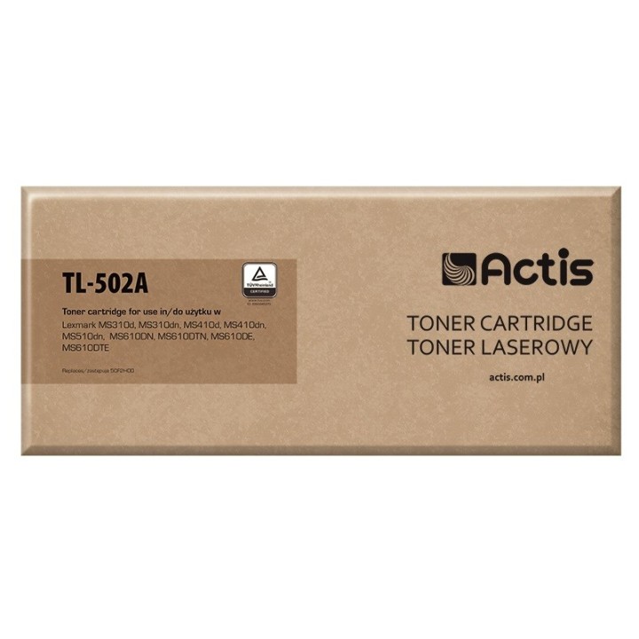 Actis TL-502A toner (sostituzione Lexmark 50F2H00, Standard, 5000 pagine, nero)