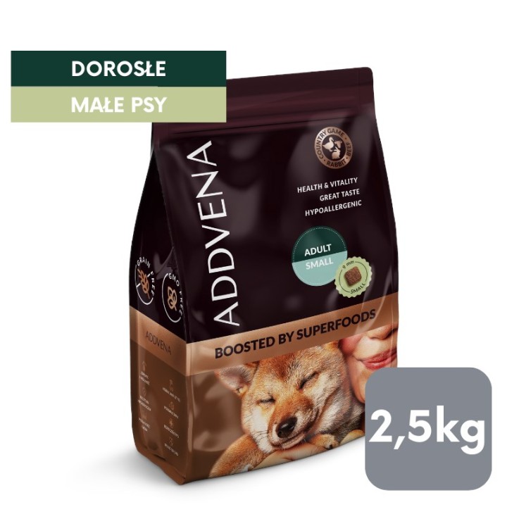 ADDVENA Boosted by superfoods Adult Small Manzo - cibo secco per cani - 2 5kg
