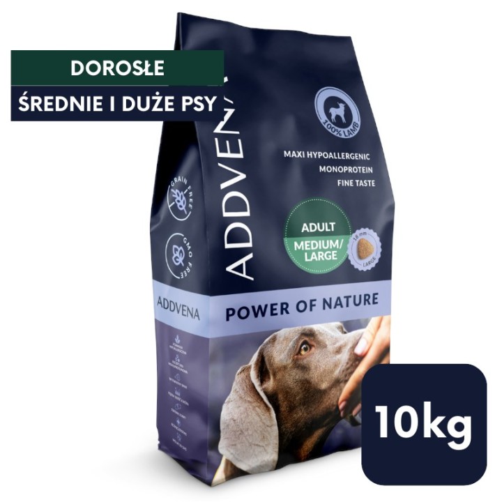 ADDVENA Power of Nature Adult Medium/Large Agnello - cibo secco per cani - 10kg