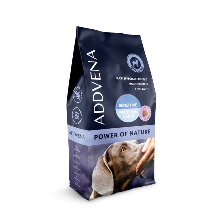 ADDVENA Power of Nature Adult Sensitive Medium/Large Mono Agnello - cibo secco per cani - 10kg