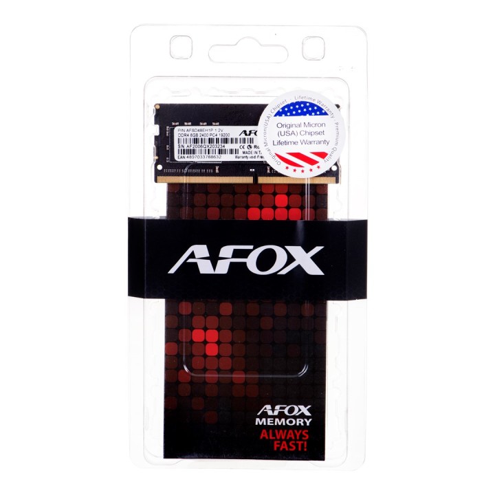 AFOX DDR4 8G 2400 SO DIMM modulo di memoria 8 GB 1 x 8 GB 2400 MHz