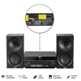 AKAI AM-301B Sistema 40W (2x20W) CD MP3 BT USB FM 40 preset AUX RCA nero