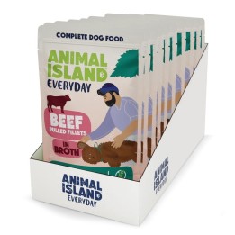 ANIMAL ISLAND Filetti di manzo in brodo - cibo umido per cani - 10x150g