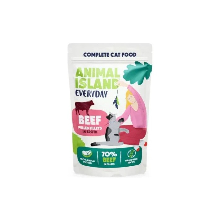 ANIMAL ISLAND Manzo in brodo - cibo umido per gatti - 40x85g
