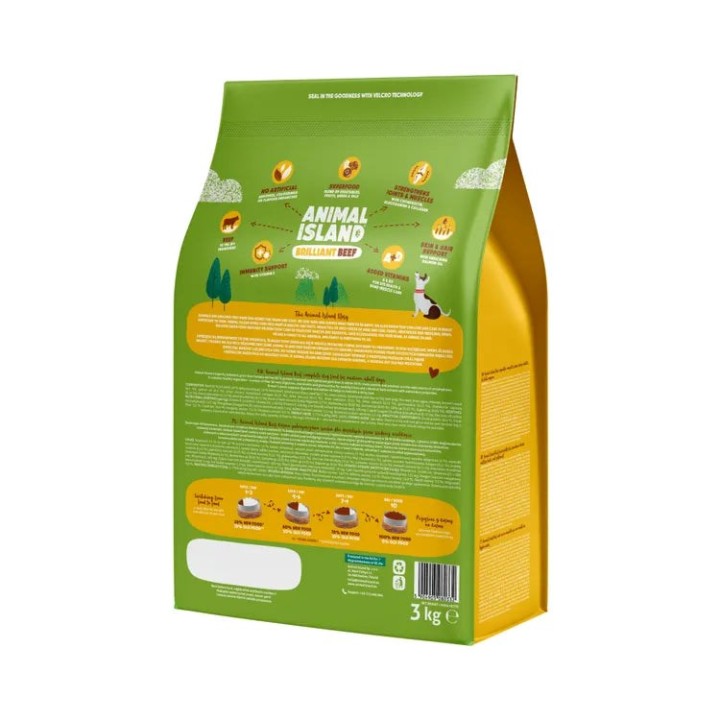ANIMAL ISLAND Brilliant manzo - cibo secco per cani - 3kg