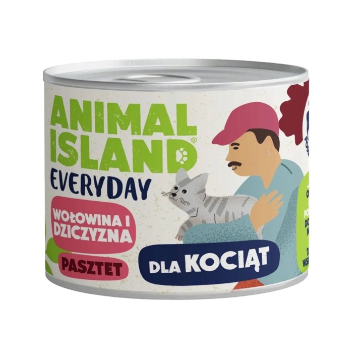 ANIMAL ISLAND Everyday Manzo e selvaggina per gattini - cibo umido per gatti - 185g