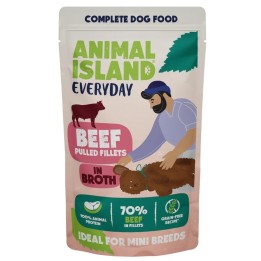 ANIMAL ISLAND Everyday Filetti di manzo sfilacciati in brodo - cibo umido per cani - 150g