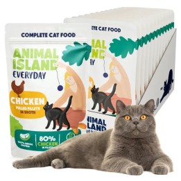ANIMAL ISLAND Everyday Filetti di pollo in brodo - cibo umido per gatti - 12 x 85g