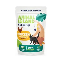 ANIMAL ISLAND Everyday Filetti di pollo sffilacciati in brodo - cibo umido per gatti - 85g