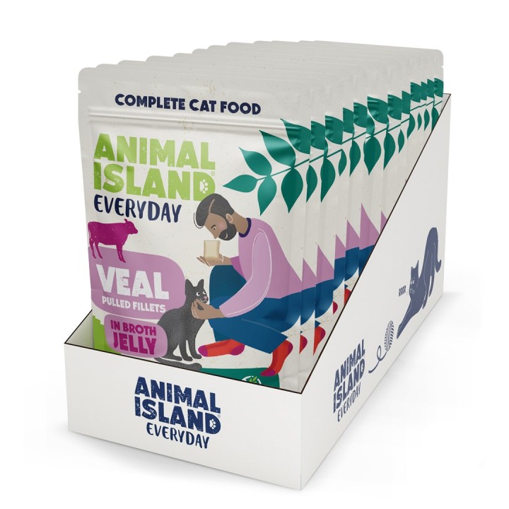 ANIMAL ISLAND Everyday Gelatina Vitello - cibo umido per gatti - 12 x 85g
