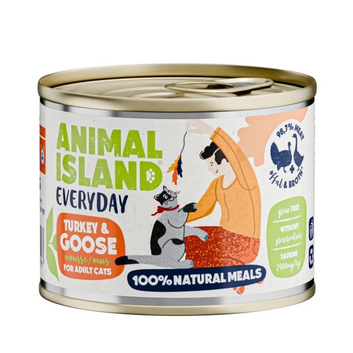 ANIMAL ISLAND Everyday Tacchino e oca - cibo umido per gatti - 200g