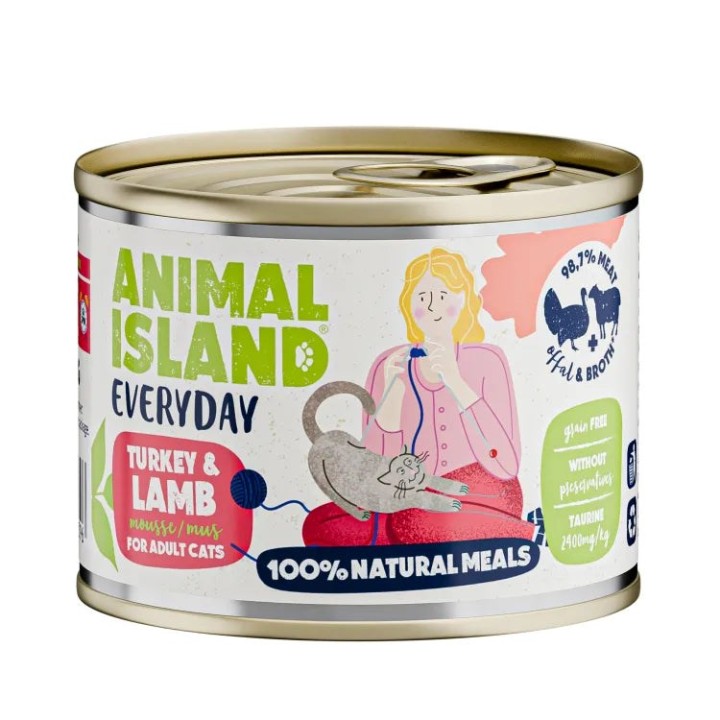 ANIMAL ISLAND Everyday Tacchino e agnello - cibo umido per gatti - 200g