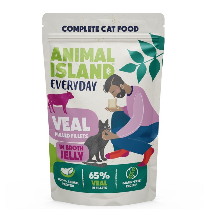 ANIMAL ISLAND Everyday Vitello e pollame con fegato - cibo umido per gatti - 4 x 85g