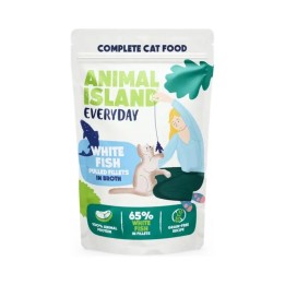 ANIMAL ISLAND Everyday Filetti di pesce bianco sffilacciati in brodo - cibo umido per gatti - 85g