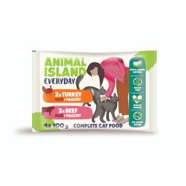 ANIMAL ISLAND Patè Manzo / Tacchino - cibo umido per gatti - 4x100g