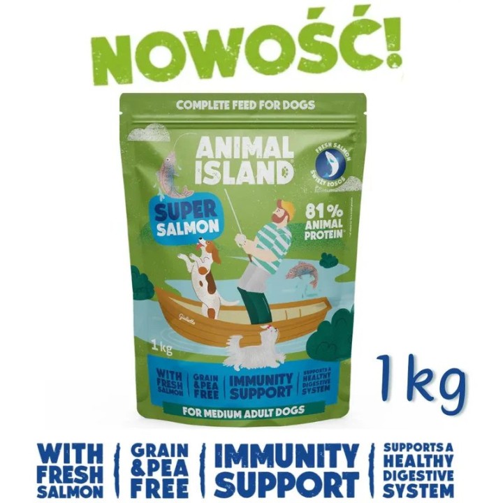 ANIMAL ISLAND Salmone - cibo secco per cani - 1kg