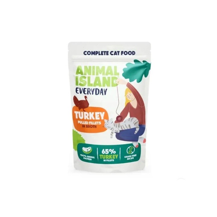 ANIMAL ISLAND Tacchino in brodo - cibo umido per gatti - 40x85g