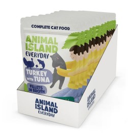 ANIMAL ISLAND Tacchino con tonno Filetti in brodo - cibo umido per gatti - 12x85g