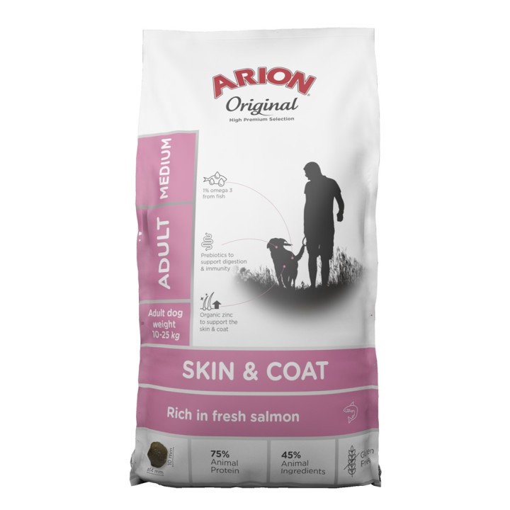 ARION Original Skin & Coat Medium Salmone - cibo secco per cani - 12kg